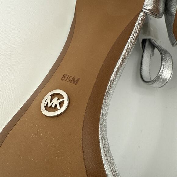 Michael Kors Paris Women's Size 6.5M Silver Sequin Heels Ankle Strap Sandal NWOB - Picture 9 of 10